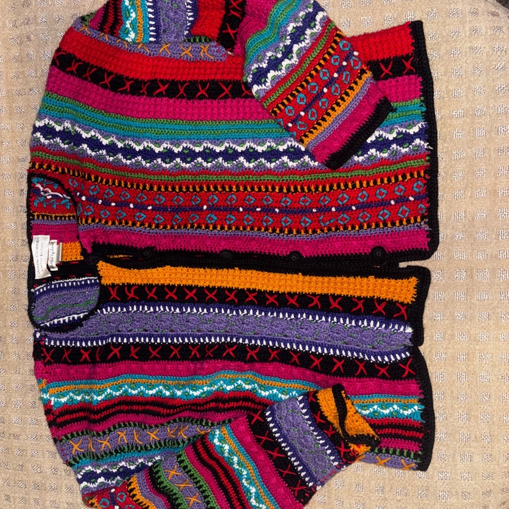 Colorful Striped Cardigan Sweater